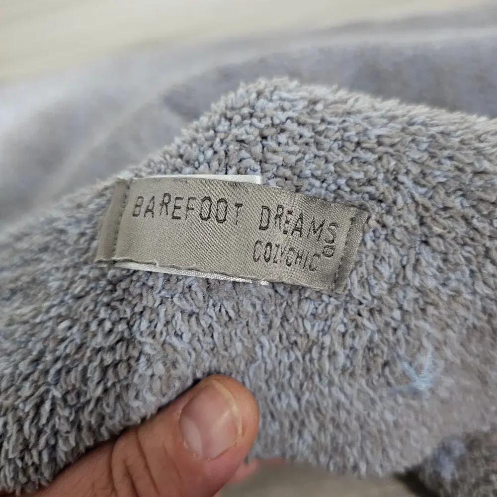 Barefoot Dreams White Sheep Lamb Blue Gray Blanket Plaid Cozychic Security Lovey